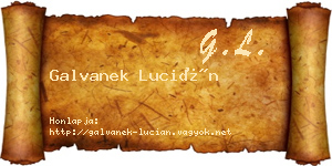 Galvanek Lucián névjegykártya